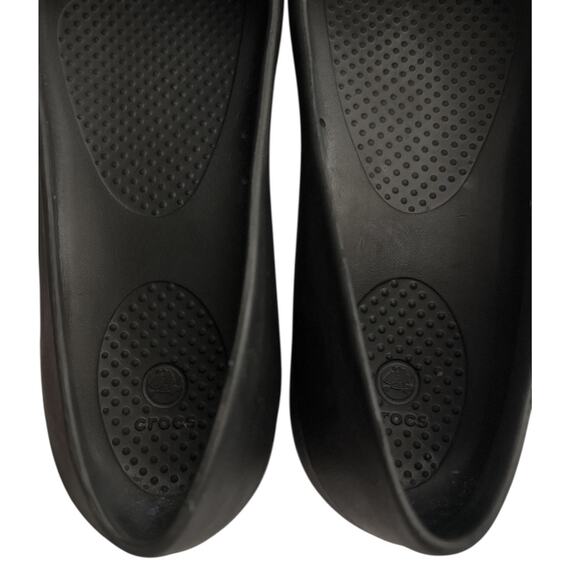 CROCS Flats Womens Gianna Bow Black Slip On Ballet Size 7 - Picture 5 of 9